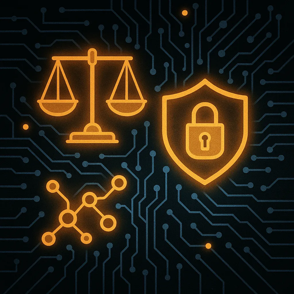 Scales and shield representing data privacy